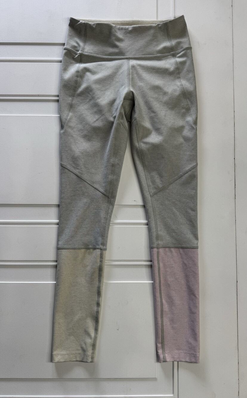 Outdoor Voices Womens Sz XS Colorblock Dipped Leggings Gray Pink Yellow Yoga